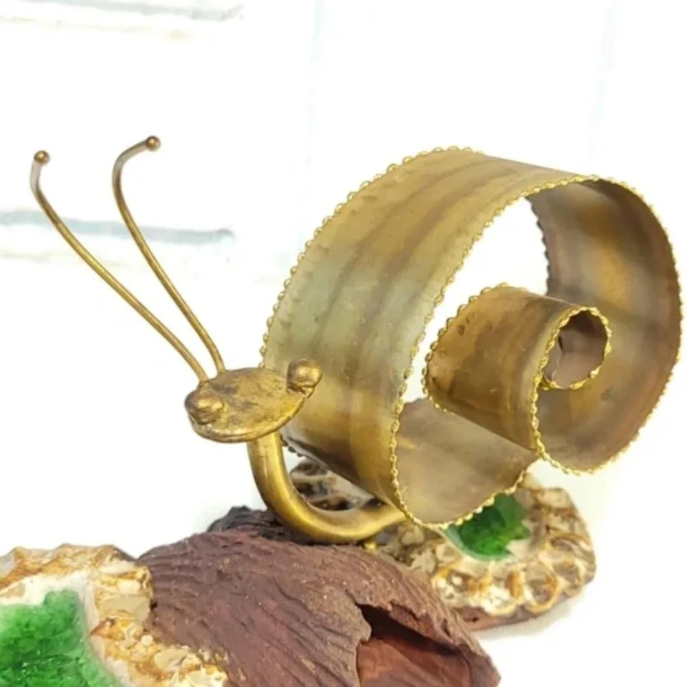 Unique Snail Brass and Clay Sculpture